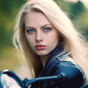 motociclista donna come generare immagini con intelligenza artificiale